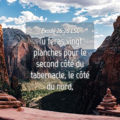 Picture 04 - Exode 26:20 LSG - Tu feras vingt planches pour le second côté du - Bible Verse Picture