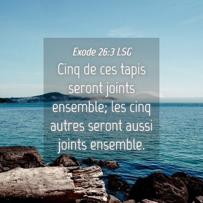 Picture 04 - Exode 26:3 LSG - Cinq de ces tapis seront joints ensemble; les - Bible Verse Picture