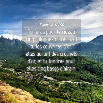 Picture 04 - Exode 26:37 LSG - Tu feras pour le rideau cinq colonnes d'acacia, - Bible Verse Picture