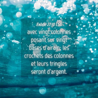 Picture 04 - Exode 27:10 LSG - avec vingt colonnes posant sur vingt bases - Bible Verse Picture