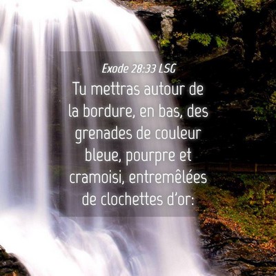 Picture 04 - Exode 28:33 LSG - Tu mettras autour de la bordure, en bas, des - Bible Verse Picture