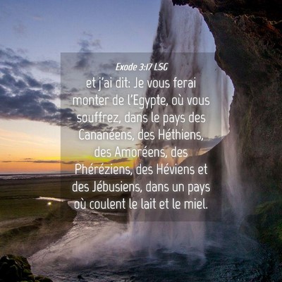 Picture 04 - Exode 3:17 LSG - et j'ai dit: Je vous ferai monter de l'Egypte, - Bible Verse Picture