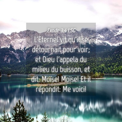 Picture 04 - Exode 3:4 LSG - L'Eternel vit qu'il se détournait pour voir; et - Bible Verse Picture