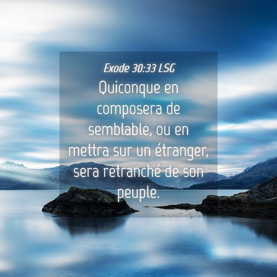 Picture 04 - Exode 30:33 LSG - Quiconque en composera de semblable, ou en mettra - Bible Verse Picture