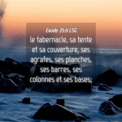 Picture 04 - Exode 35:11 LSG - le tabernacle, sa tente et sa couverture, ses - Bible Verse Picture