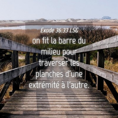 Picture 04 - Exode 36:33 LSG - on fit la barre du milieu pour traverser les - Bible Verse Picture