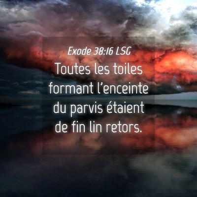Picture 04 - Exode 38:16 LSG - Toutes les toiles formant l'enceinte du parvis - Bible Verse Picture