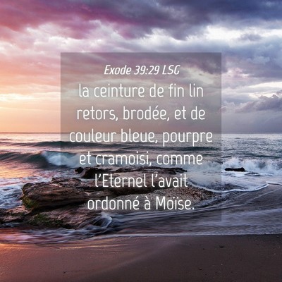 Picture 04 - Exode 39:29 LSG - la ceinture de fin lin retors, brodée, et de - Bible Verse Picture