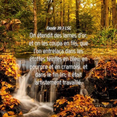 Picture 04 - Exode 39:3 LSG - On étendit des lames d'or, et on les coupa en - Bible Verse Picture