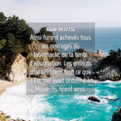 Picture 04 - Exode 39:32 LSG - Ainsi furent achevés tous les ouvrages du - Bible Verse Picture