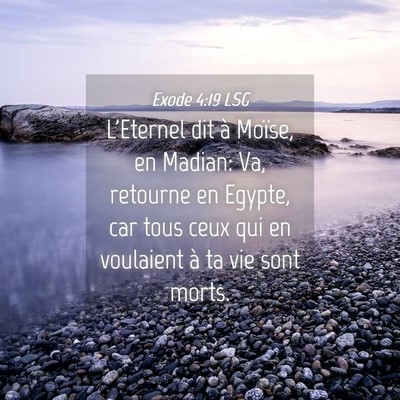 Picture 04 - Exode 4:19 LSG - L'Eternel dit à Moïse, en Madian: Va, retourne - Bible Verse Picture