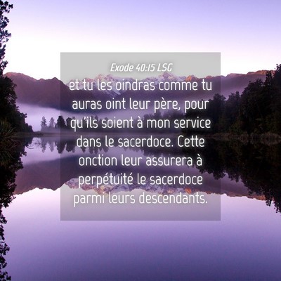 Picture 04 - Exode 40:15 LSG - et tu les oindras comme tu auras oint leur père, - Bible Verse Picture