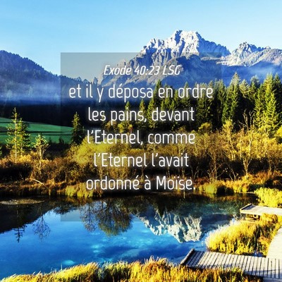 Picture 04 - Exode 40:23 LSG - et il y déposa en ordre les pains, devant - Bible Verse Picture