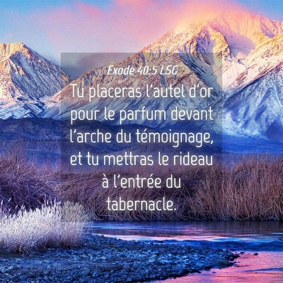Picture 04 - Exode 40:5 LSG - Tu placeras l'autel d'or pour le parfum devant - Bible Verse Picture