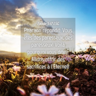 Picture 04 - Exode 5:17 LSG - Pharaon répondit: Vous êtes des paresseux, des - Bible Verse Picture