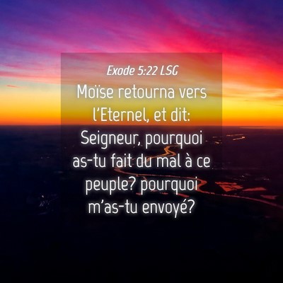 Picture 04 - Exode 5:22 LSG - Moïse retourna vers l'Eternel, et dit: Seigneur, - Bible Verse Picture
