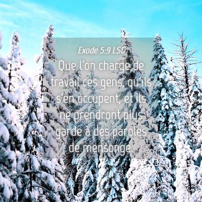 Picture 04 - Exode 5:9 LSG - Que l'on charge de travail ces gens, qu'ils s'en - Bible Verse Picture