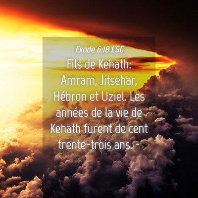 Picture 04 - Exode 6:18 LSG - Fils de Kehath: Amram, Jitsehar, Hébron et - Bible Verse Picture