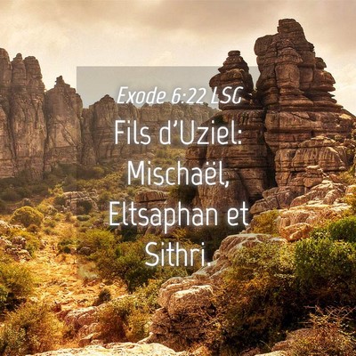 Picture 04 - Exode 6:22 LSG - Fils d'Uziel: Mischaël, Eltsaphan et - Bible Verse Picture