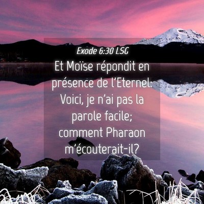 Picture 04 - Exode 6:30 LSG - Et Moïse répondit en présence de l'Eternel: - Bible Verse Picture