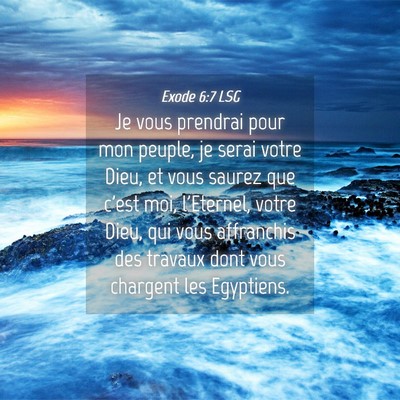 Picture 04 - Exode 6:7 LSG - Je vous prendrai pour mon peuple, je serai votre - Bible Verse Picture