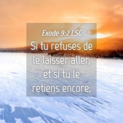 Picture 04 - Exode 9:2 LSG - Si tu refuses de le laisser aller, et si tu le - Bible Verse Picture