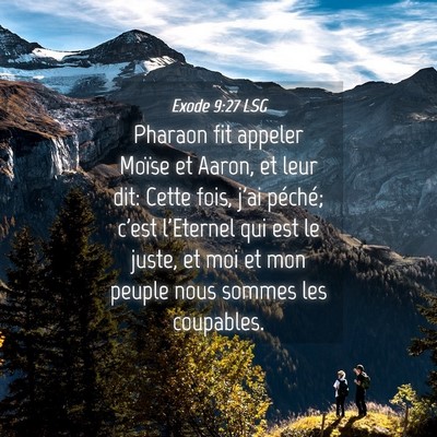 Picture 04 - Exode 9:27 LSG - Pharaon fit appeler Moïse et Aaron, et leur dit: - Bible Verse Picture