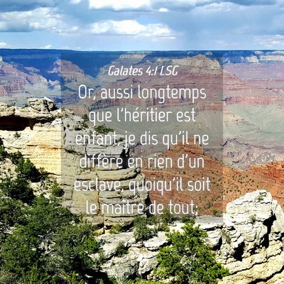 Picture 04 - Galates 4:1 LSG - Or, aussi longtemps que l'héritier est enfant, - Bible Verse Picture