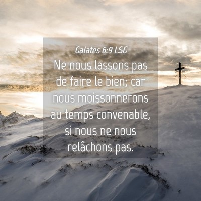 Picture 04 - Galates 6:9 LSG - Ne nous lassons pas de faire le bien; car nous - Bible Verse Picture
