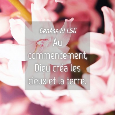 Picture 04 - Genèse 1:1 LSG - Au commencement, Dieu créa les cieux et la - Bible Verse Picture