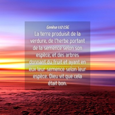 Picture 04 - Genèse 1:12 LSG - La terre produisit de la verdure, de l'herbe - Bible Verse Picture