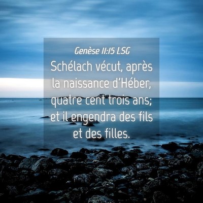 Picture 04 - Genèse 11:15 LSG - Schélach vécut, après la naissance d'Héber, - Bible Verse Picture