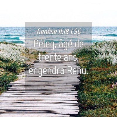 Picture 04 - Genèse 11:18 LSG - Péleg, âgé de trente ans, engendra - Bible Verse Picture