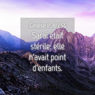 Picture 04 - Genèse 11:30 LSG - Saraï était stérile: elle n'avait point - Bible Verse Picture