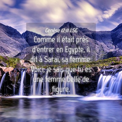 Picture 04 - Genèse 12:11 LSG - Comme il était près d'entrer en Egypte, il dit - Bible Verse Picture