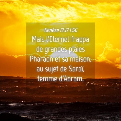 Picture 04 - Genèse 12:17 LSG - Mais l'Eternel frappa de grandes plaies Pharaon - Bible Verse Picture