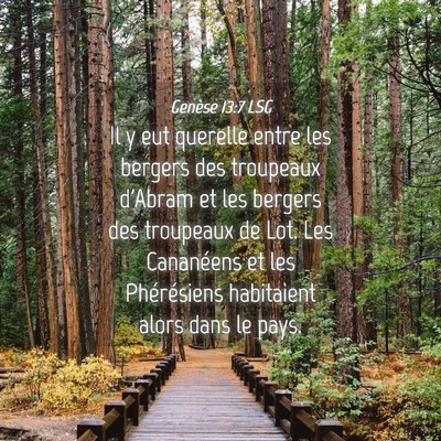 Picture 04 - Genèse 13:7 LSG - Il y eut querelle entre les bergers des troupeaux - Bible Verse Picture