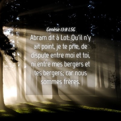 Picture 04 - Genèse 13:8 LSG - Abram dit à Lot: Qu'il n'y ait point, je te - Bible Verse Picture