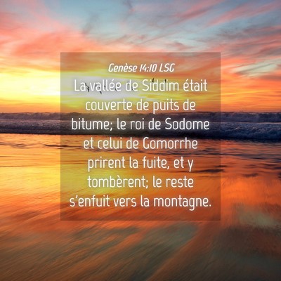 Picture 04 - Genèse 14:10 LSG - La vallée de Siddim était couverte de puits de - Bible Verse Picture