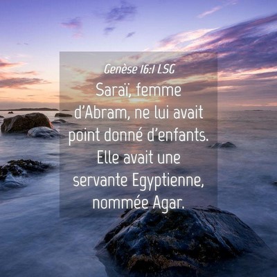 Picture 04 - Genèse 16:1 LSG - Saraï, femme d'Abram, ne lui avait point donné - Bible Verse Picture