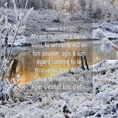 Picture 04 - Genèse 16:6 LSG - Abram répondit à Saraï: Voici, ta servante est - Bible Verse Picture
