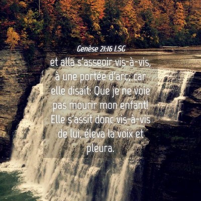 Picture 04 - Genèse 21:16 LSG - et alla s'asseoir vis-à-vis, à une portée - Bible Verse Picture