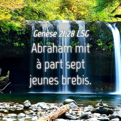 Picture 04 - Genèse 21:28 LSG - Abraham mit à part sept jeunes - Bible Verse Picture