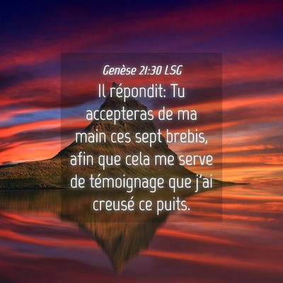 Picture 04 - Genèse 21:30 LSG - Il répondit: Tu accepteras de ma main ces sept - Bible Verse Picture