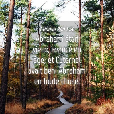 Picture 04 - Genèse 24:1 LSG - Abraham était vieux, avancé en âge; et - Bible Verse Picture