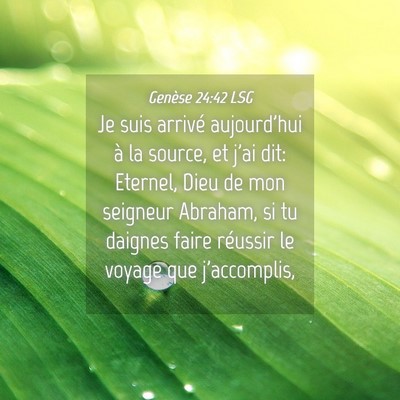 Picture 04 - Genèse 24:42 LSG - Je suis arrivé aujourd'hui à la source, et j'ai - Bible Verse Picture