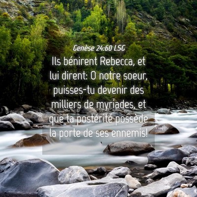 Picture 04 - Genèse 24:60 LSG - Ils bénirent Rebecca, et lui dirent: O notre - Bible Verse Picture