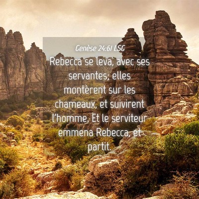 Picture 04 - Genèse 24:61 LSG - Rebecca se leva, avec ses servantes; elles - Bible Verse Picture