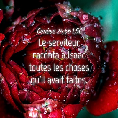 Picture 04 - Genèse 24:66 LSG - Le serviteur raconta à Isaac toutes les choses - Bible Verse Picture