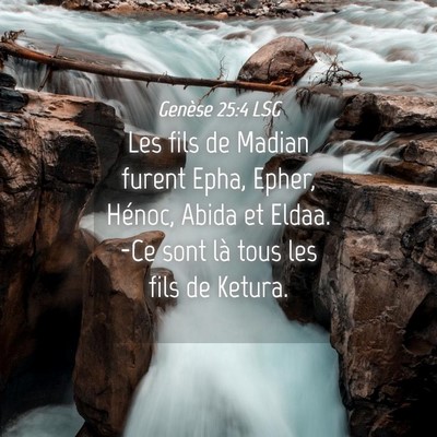 Picture 04 - Genèse 25:4 LSG - Les fils de Madian furent Epha, Epher, Hénoc, - Bible Verse Picture